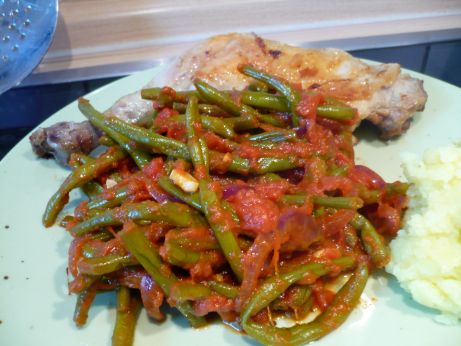 Grne Bohnen mit Tomate
