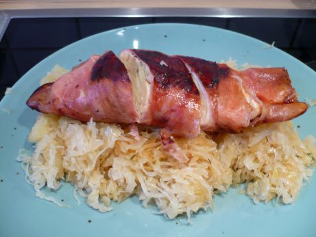 Hhnerbrust mit Sauerkraut
