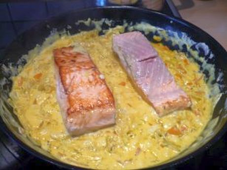 Lachs mit Lauchgemse