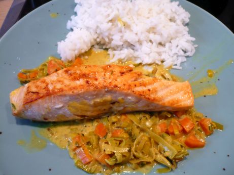 Lachs mit Lauchgemse