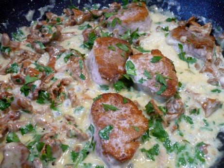 Schweinemedallions mit Pfifferlingen