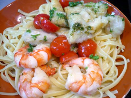 Nudeln mit Fisch