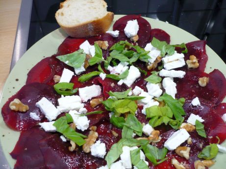 Rote Bete Carpaccio mit Feta