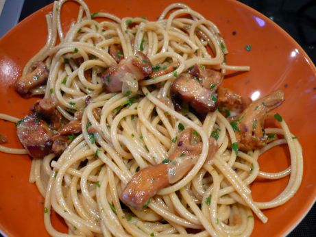Spaghetti mit Pfifferlingen